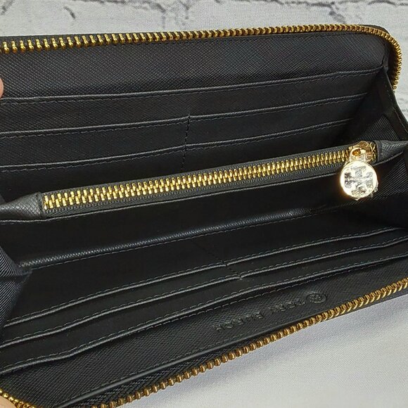 TORY BURCH ROBINSON FULL-ZIP LONG WALLET LEATHER - Picture 9 of 16
